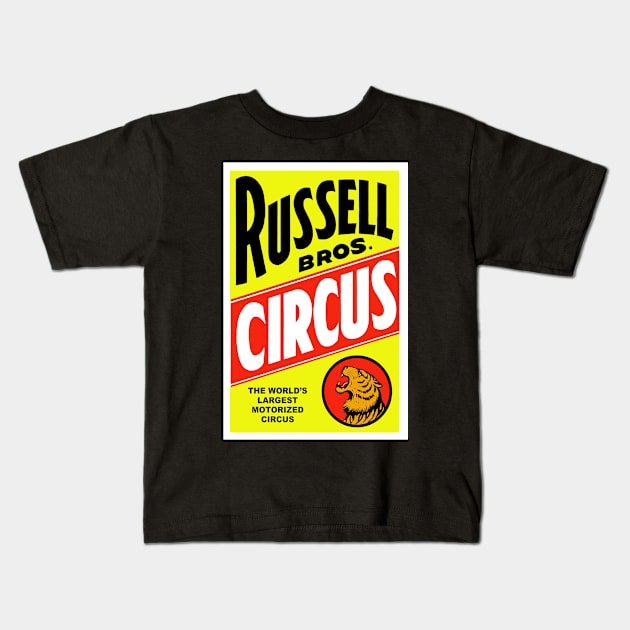 Russell Bros. Circus Kids T-Shirt by headrubble